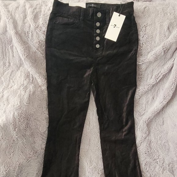7 Jeans: Black Velvet Skinny's! High Wasted. Size 26. Brand New with Tags. - Picture 3 of 5